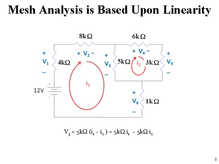 Mesh Analysis is Based Upon Linearity V 3 = 5 k. W (i 1