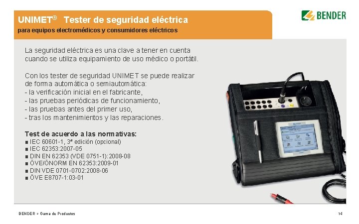 UNIMET® Tester de seguridad eléctrica para equipos electromédicos y consumidores eléctricos La seguridad eléctrica