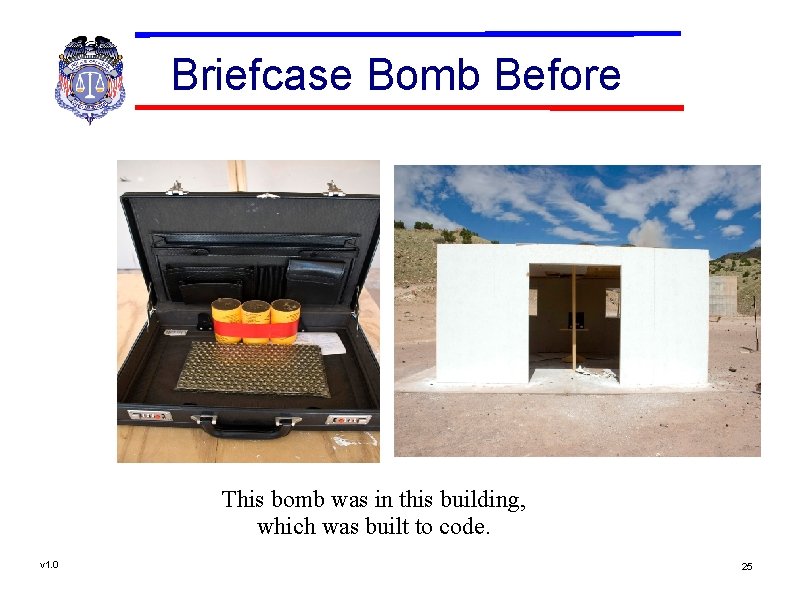 Briefcase Bomb Before This bomb was in this building, which was built to code.