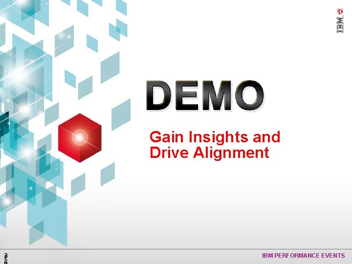 Gain Insights and Drive Alignment 2 2 IBM PERFORMANCE EVENTS 