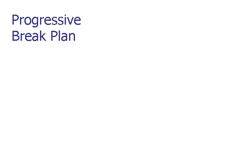 Progressive Break Plan 