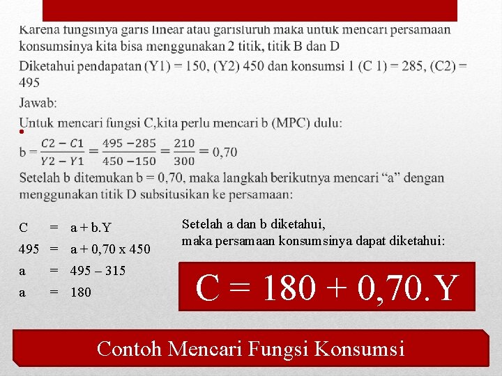  • C = a + b. Y 495 = a + 0, 70