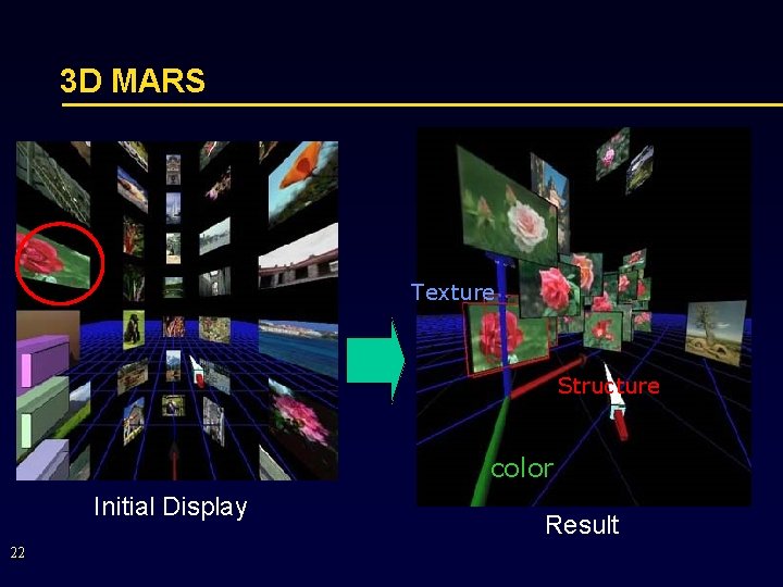 3 D MARS Texture Structure color Initial Display 22 Result 