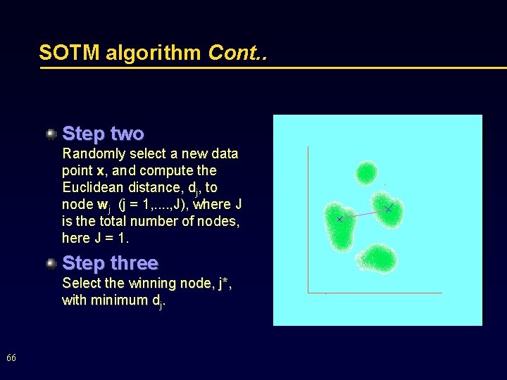 SOTM algorithm Cont. . Step two Randomly select a new data point x, and