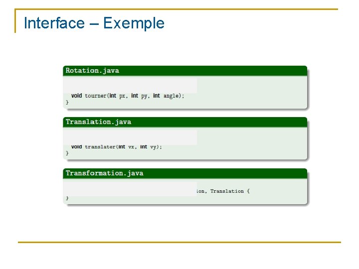 Interface – Exemple 