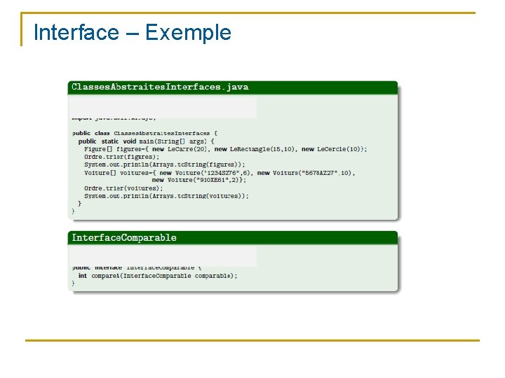 Interface – Exemple 
