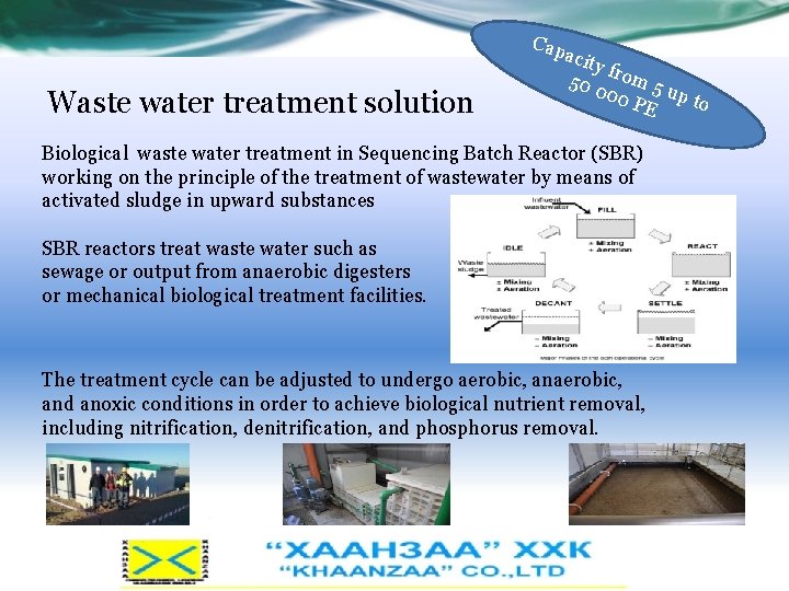Waste water treatment solution Cap acit yf 50 0 rom 5 u 00 PE