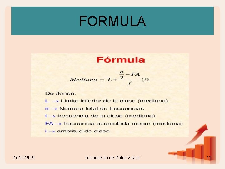 FORMULA 15/02/2022 Tratamiento de Datos y Azar 12 