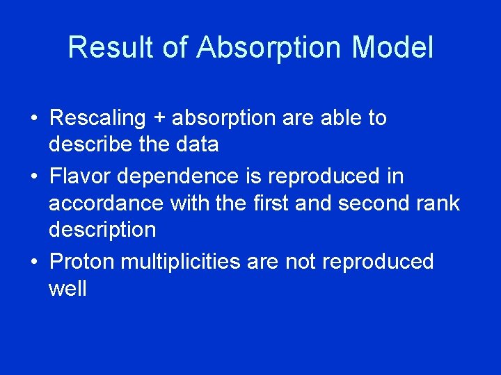 Result of Absorption Model • Rescaling + absorption are able to describe the data