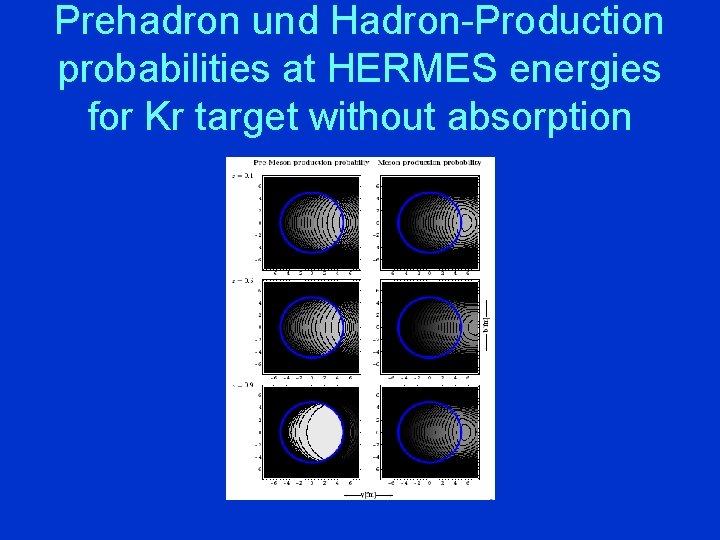 Prehadron und Hadron-Production probabilities at HERMES energies for Kr target without absorption 