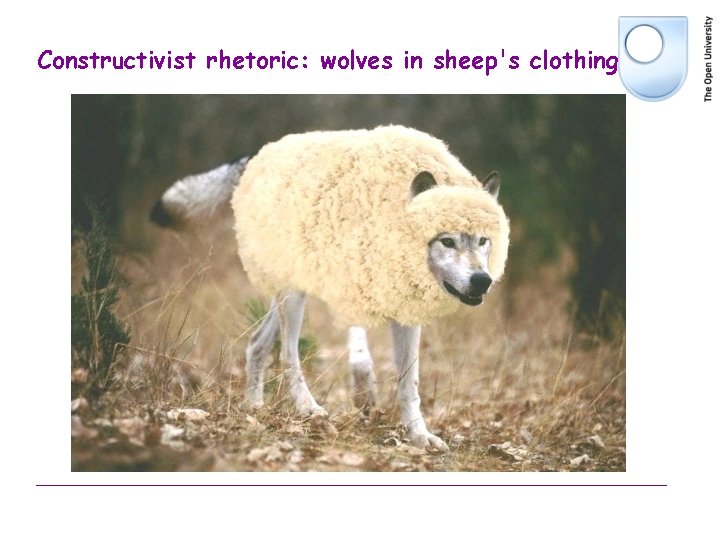 Constructivist rhetoric: wolves in sheep's clothing Constructivist rhetoric: wolves in sheep's clothing