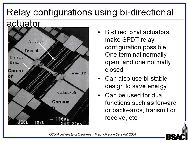 Bidirectional Electrothermal Actuators and Relays