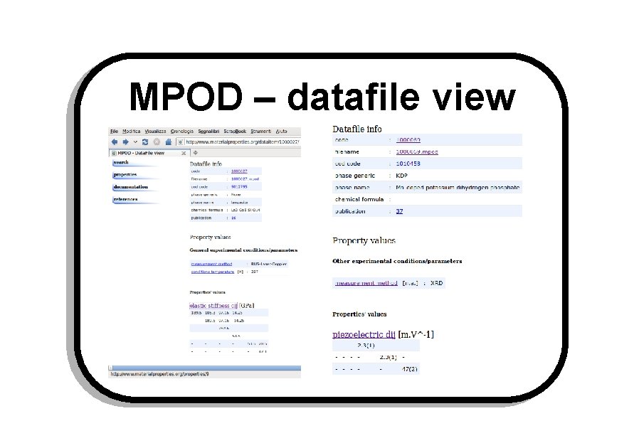 MPOD – datafile view 