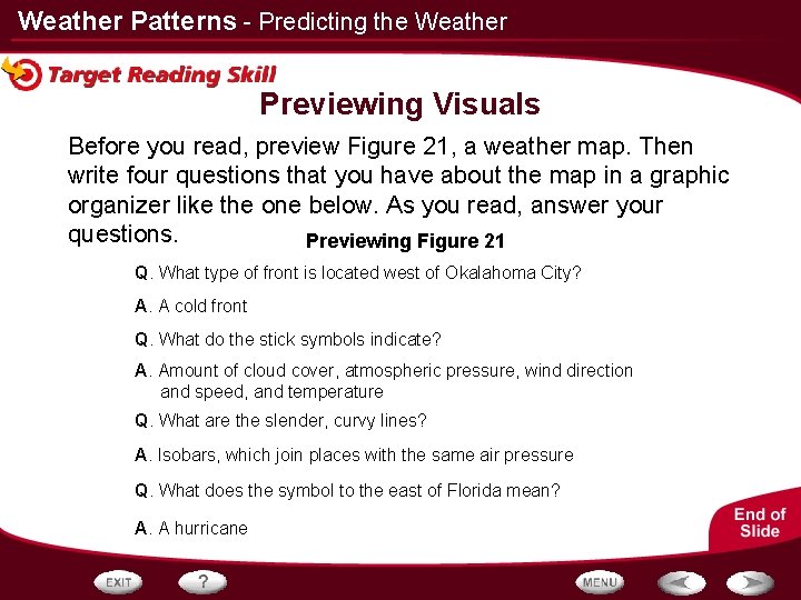 Weather Patterns - Predicting the Weather Previewing Visuals Before you read, preview Figure 21, Weather Patterns - Predicting the Weather Previewing Visuals Before you read, preview Figure 21,