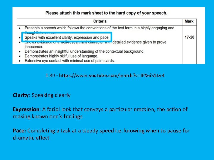 1: 30 - https: //www. youtube. com/watch? v=IPXei. S 1 tzr 4 Clarity: Speaking