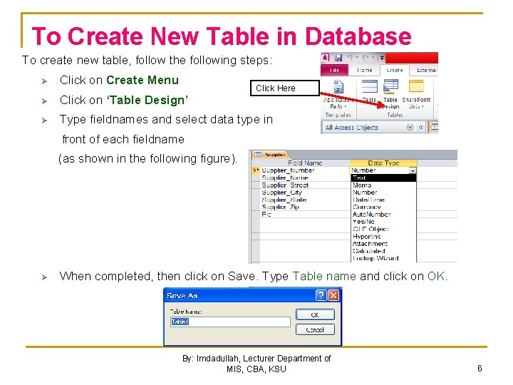 Management Information Systems DBMS MS Access 2010 MS