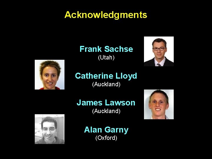 Acknowledgments Frank Sachse (Utah) Catherine Lloyd (Auckland) James Lawson (Auckland) Alan Garny (Oxford) 