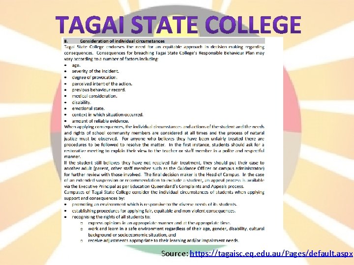 Source: https: //tagaisc. eq. edu. au/Pages/default. aspx 