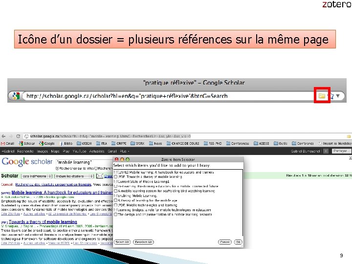 Icône d’un dossier = plusieurs références sur la même page 9 