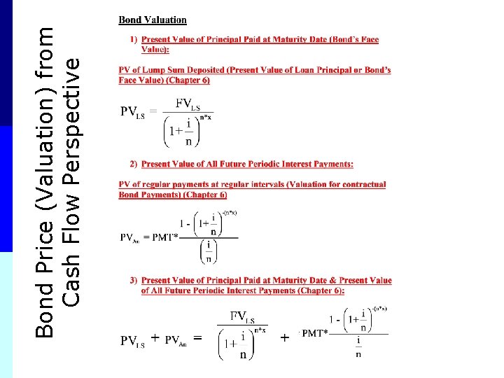 Bond Price (Valuation) from Cash Flow Perspective 