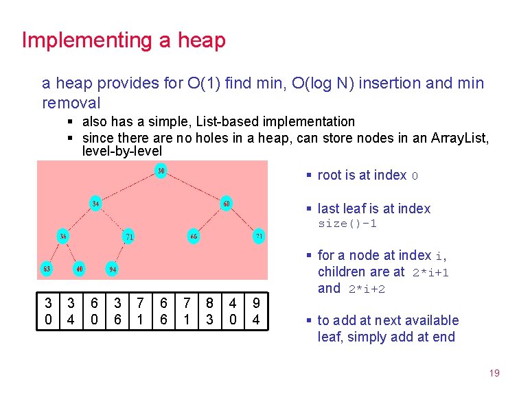 Implementing a heap provides for O(1) find min, O(log N) insertion and min removal
