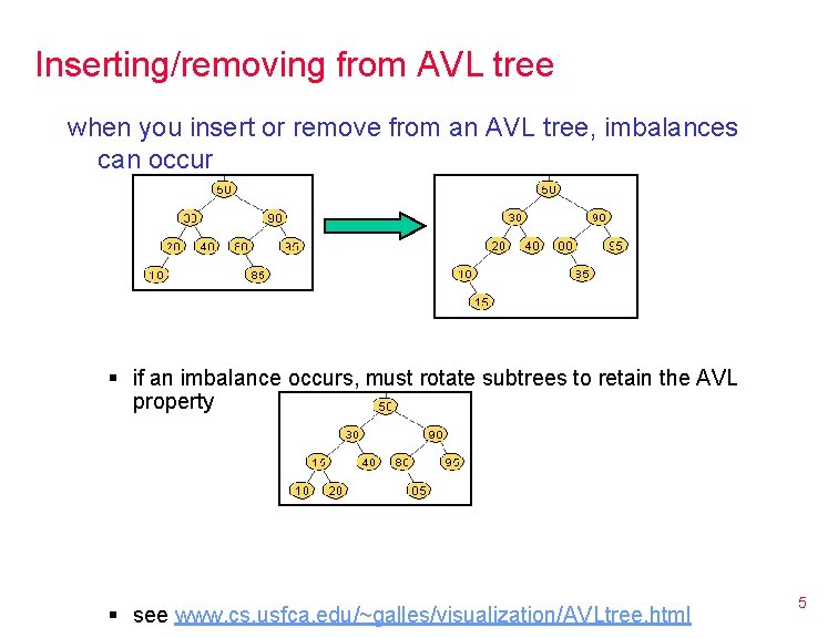 Inserting/removing from AVL tree when you insert or remove from an AVL tree, imbalances