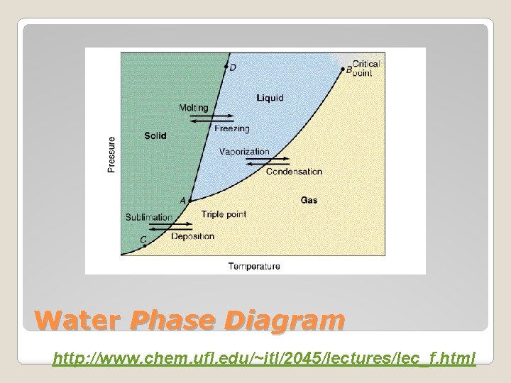 Water Phase Diagram http: //www. chem. ufl. edu/~itl/2045/lectures/lec_f. html 