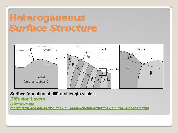 Heterogeneous Surface Structure Surface formation at different length scales: Diffusion Layers http: //www. uniregensburg.