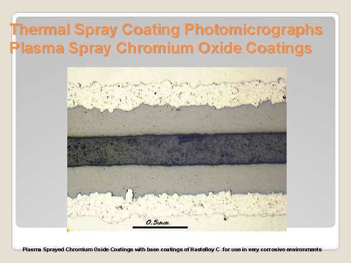 Thermal Spray Coating Photomicrographs Plasma Spray Chromium Oxide Coatings Plasma Sprayed Chromium Oxide Coatings