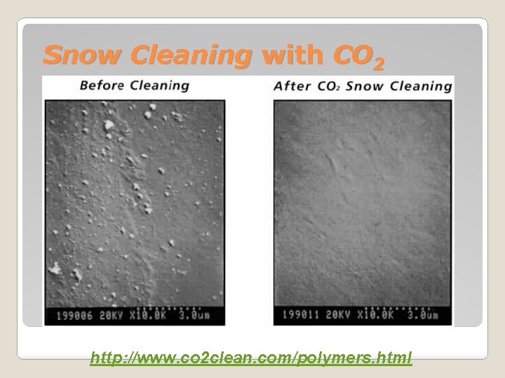 Snow Cleaning with CO 2 http: //www. co 2 clean. com/polymers. html 