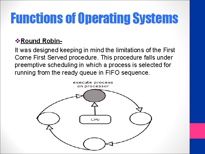 Functions of Operating Systems v. Round Robin. It was designed keeping in mind the