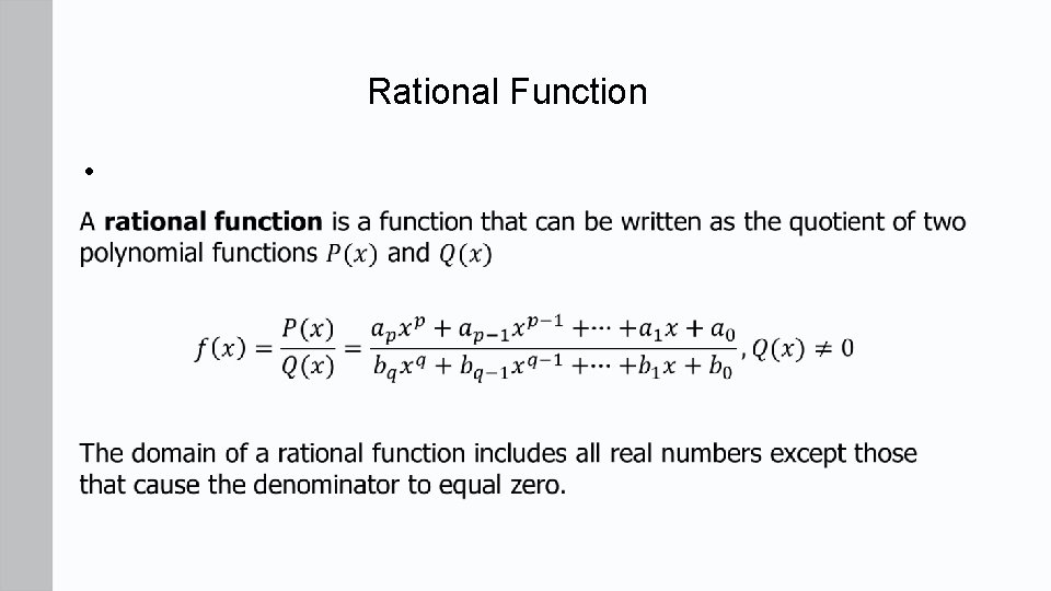 Rational Function • 