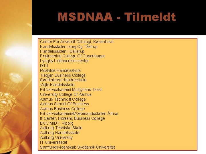 MSDNAA - Tilmeldt Center For Anvendt Datalogi, København Handelsskolen Ishøj Og Tåstrup Handelsskolen I