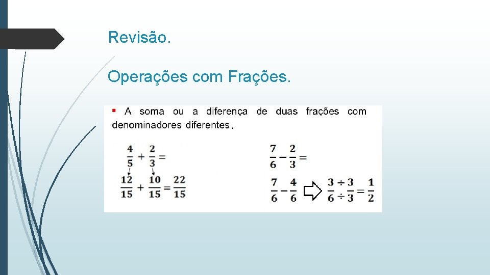 Revisão. Operações com Frações. 