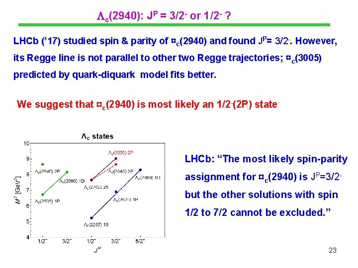  c(2940): JP = 3/2 - or 1/2 - ? LHCb (’ 17) studied