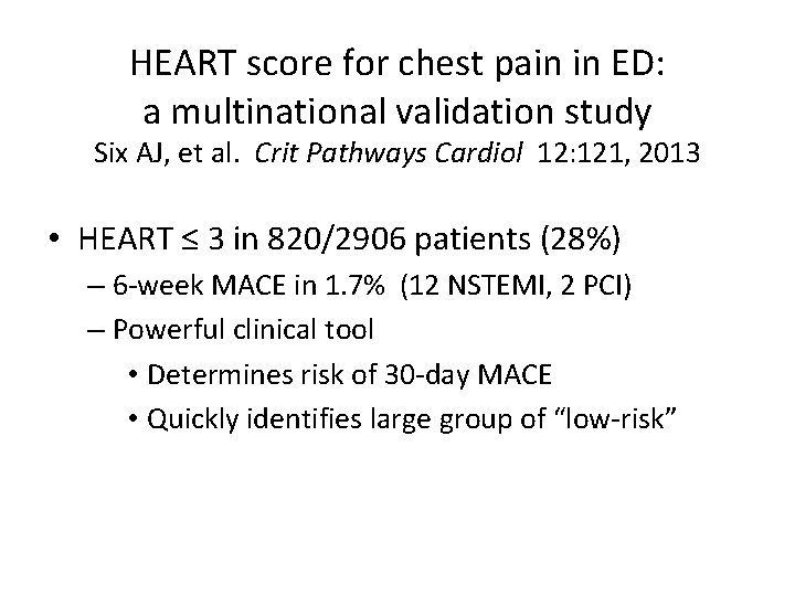Risk Stratification of Chest Pain Best Practices Susan