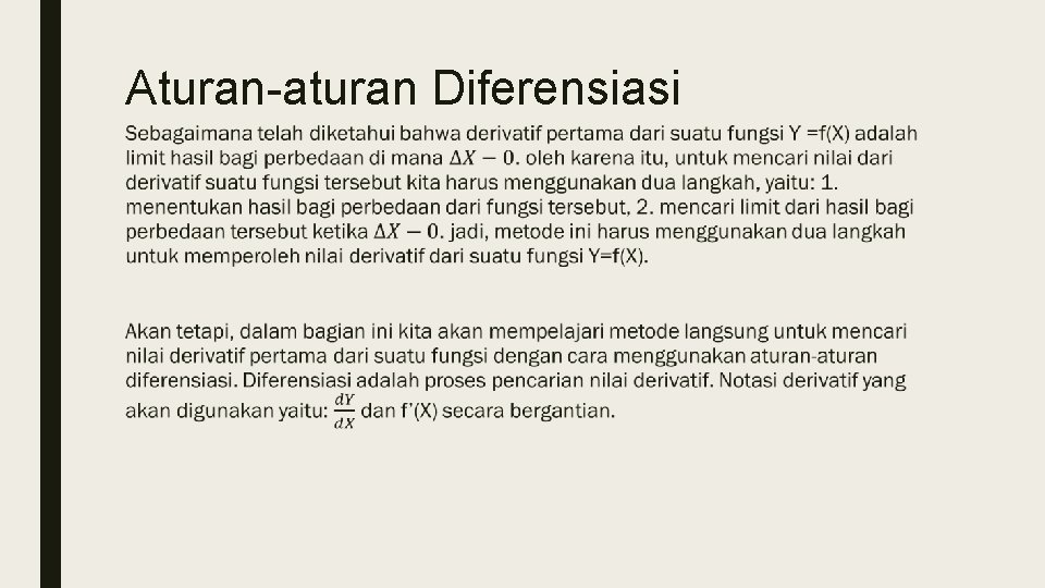 Aturan-aturan Diferensiasi ■ 