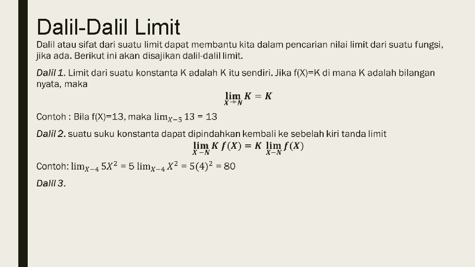 Dalil-Dalil Limit ■ 