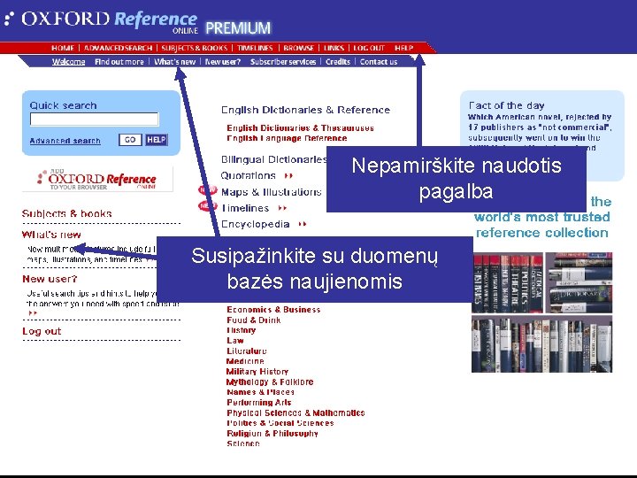 Nepamirškite naudotis pagalba Susipažinkite su duomenų bazės naujienomis 