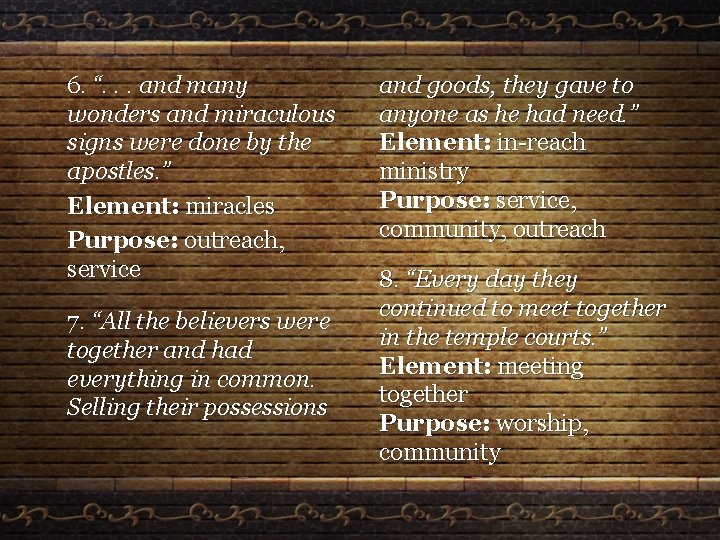 6. “. . . and many wonders and miraculous signs were done by the