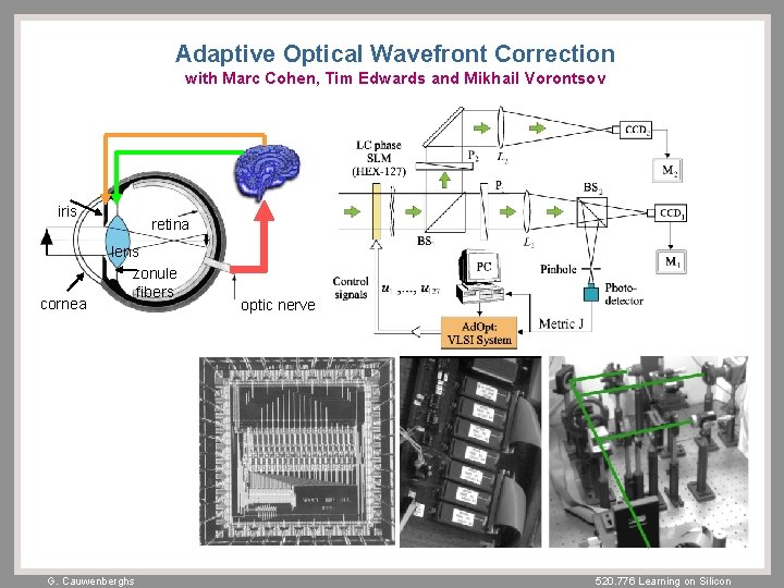 Adaptive Optical Wavefront Correction with Marc Cohen, Tim Edwards and Mikhail Vorontsov iris cornea