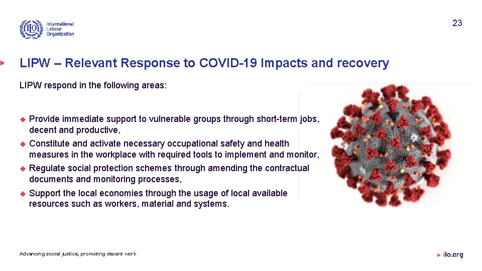 23 LIPW – Relevant Response to COVID-19 Impacts and recovery LIPW respond in the