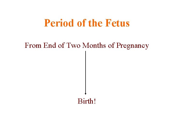 Period of the Fetus From End of Two Months of Pregnancy Birth! 