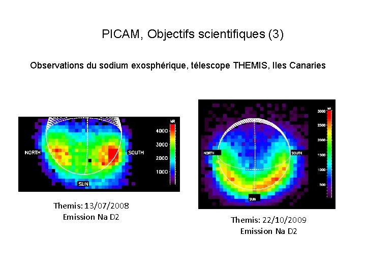 PICAM, Objectifs scientifiques (3) Observations du sodium exosphérique, télescope THEMIS, Iles Canaries Themis: 13/07/2008