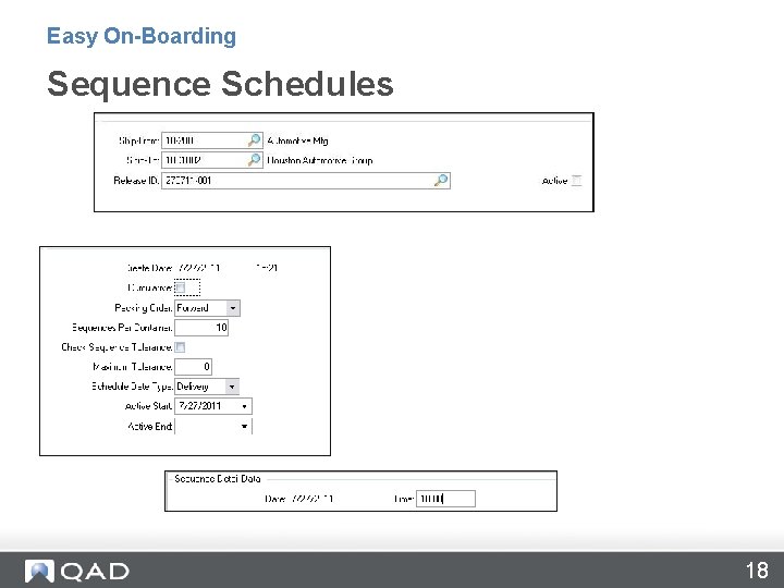 Easy On-Boarding Sequence Schedules 18 