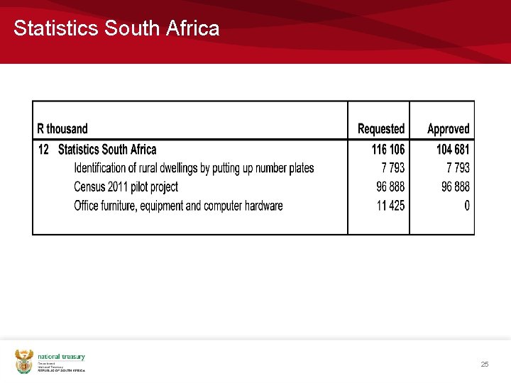 Statistics South Africa 25 