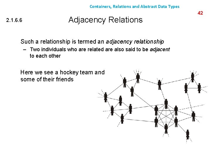 Containers, Relations and Abstract Data Types 2. 1. 6. 6 Adjacency Relations Such a