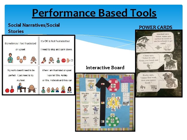 Performance Based Tools Social Narratives/Social Stories POWER CARDS Interactive Board 
