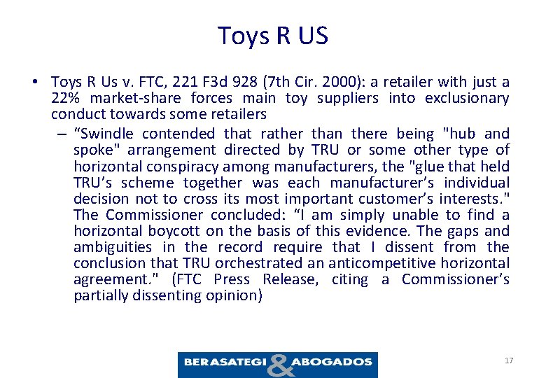 Toys R US • Toys R Us v. FTC, 221 F 3 d 928