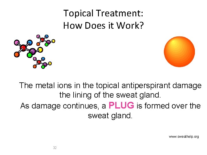 Topical Treatment: How Does it Work? The metal ions in the topical antiperspirant damage